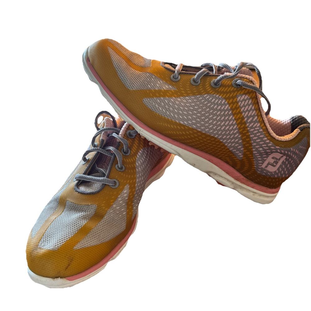 Footjoy FJ EmPower Womens Size 8 M Spikeless Golf Shoes 98000 Gray/Pink/Gold